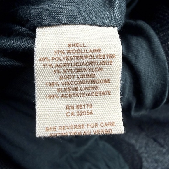 Free People Womens Blazer Size 2 Herringbone Tweed Wool Blend Grey Jacket Casual - Picture 5 of 7